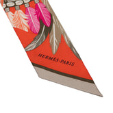 エルメス ツイリー DANSE PACIFIQUE ダンスパシフィック スカーフ オレンジ ピンク マルチカラー シルク レディース HERMES 【中古】